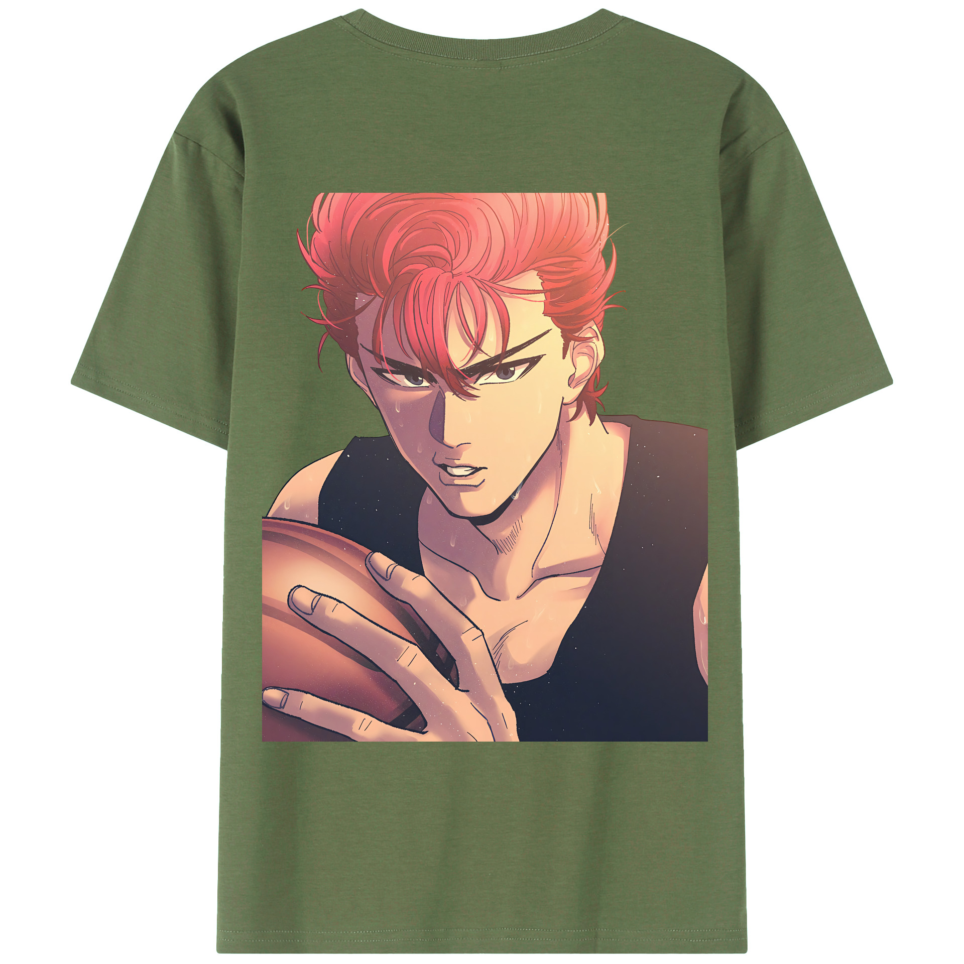 （画像用） SLAM DUNK／スラムダンク 綿100％ メンズ半袖Tシャツ（バックプリント） 通気性
